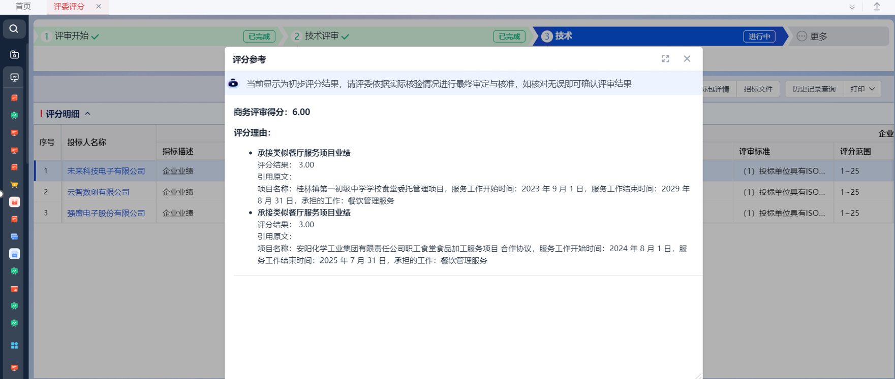 智能辅助评标—功能特性（评分类）